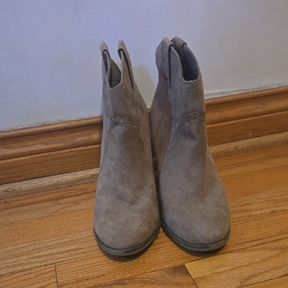 Taupe Suede Ankle Boots